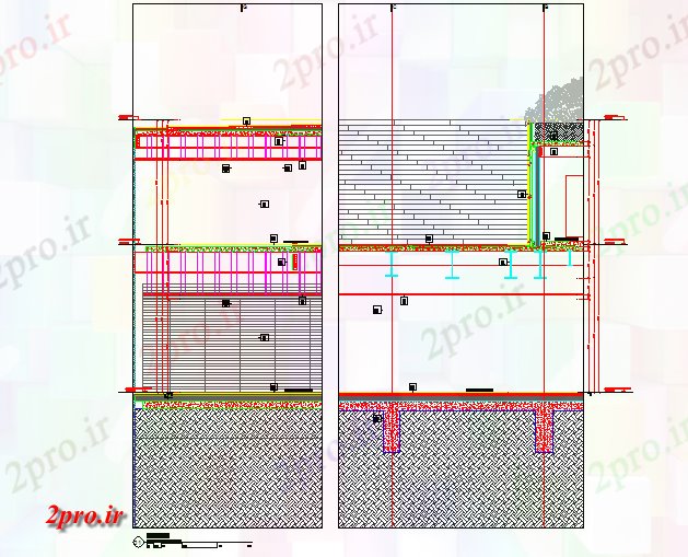 دانلود نقشه ساختمان اداری - تجاری - صنعتی X دادگاه جرثقیل بخش طرحی جزئیات (کد74080)