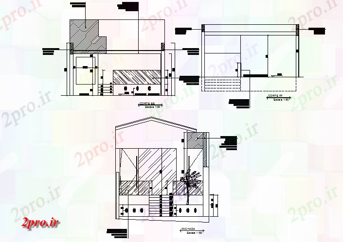 دانلود نقشه ساختمان اداری - تجاری - صنعتی بخش فروشگاه طرحی جزئیات 6 در 40 متر (کد74104)