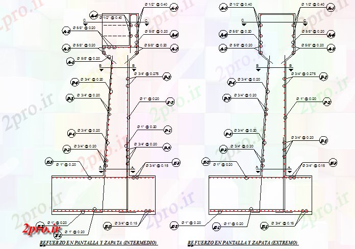 دانلود نقشه جزئیات ساخت و ساز صفحه  و کفش تقویت  جزئیات  (کد74130)