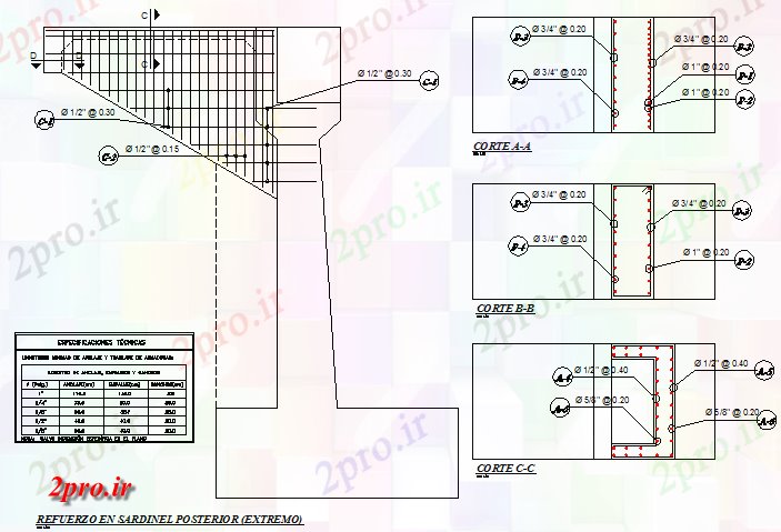 دانلود نقشه جزئیات ساخت و ساز تقویت کننده در خلفی ساردین جزئیات (کد74131)