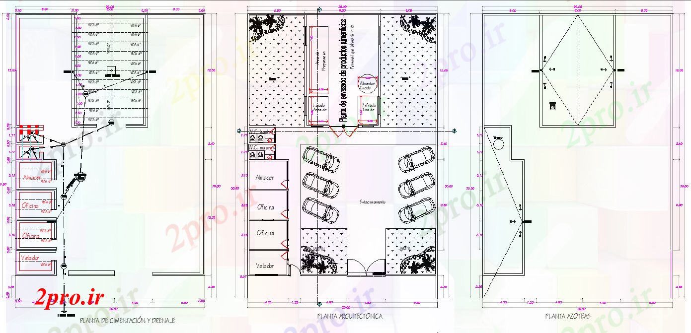 دانلود نقشه کارخانه صنعتی  ، کارگاه تصفیه برای بسته بندی مواد غذایی محصولات برنامه جزئیات (کد74177)