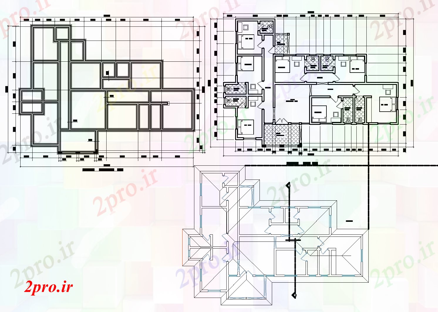دانلود نقشه مفصل مهمان خانه جزئیات طرحی های ، 15 در 20 متر (کد74195)