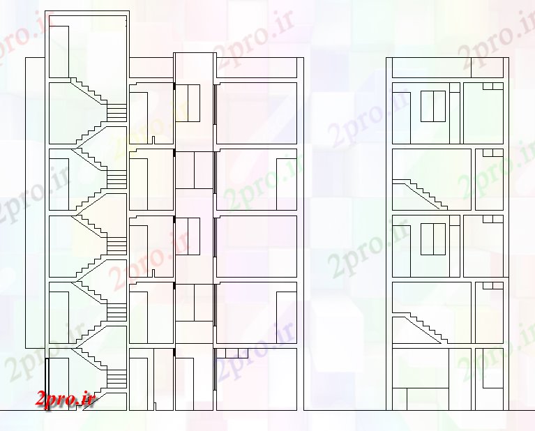 دانلود نقشه مسکونی  ، ویلایی ، آپارتمان  بخش طرحی دوبلکس جزئیات (کد74276)