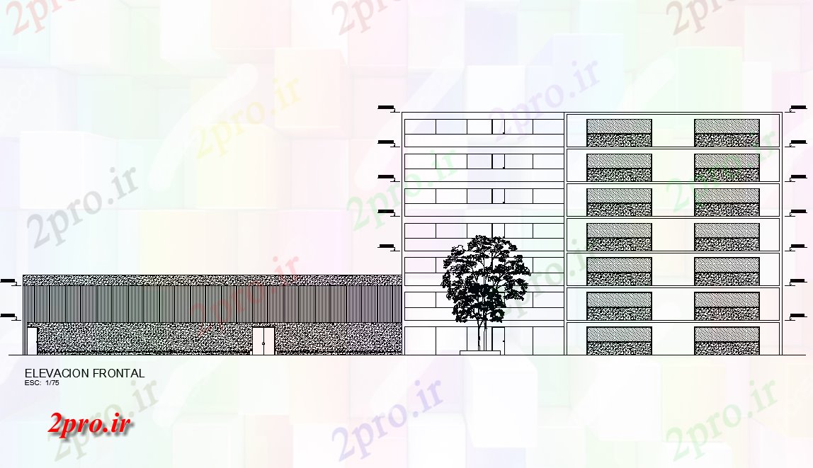 دانلود نقشه جزئیات ساخت و ساز نما جلو طرحی بتن برتر جزئیات (کد74283)