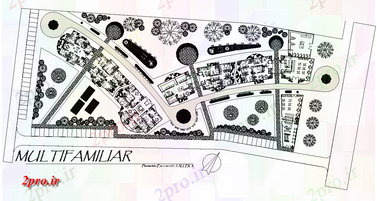 دانلود نقشه مسکونی ، ویلایی ، آپارتمان محوطه سازی طرحی مسکن جزئیات 63 در 137 متر (کد74312)