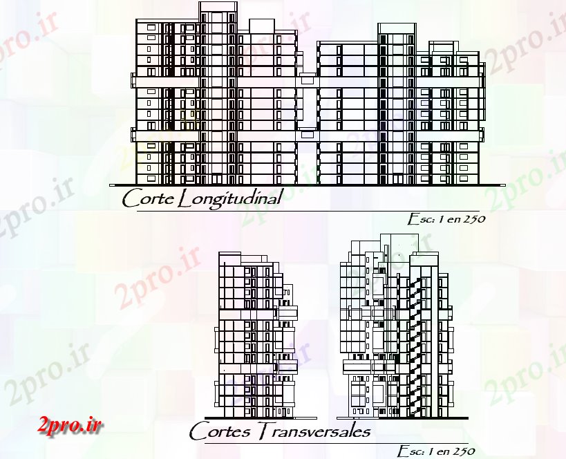 دانلود نقشه مسکونی ، ویلایی ، آپارتمان بخش مسکن و نما تجارت جزئیات 63 در 137 متر (کد74314)