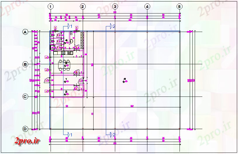 دانلود نقشه کارخانه صنعتی  ، کارگاه سالن برای کارخانه صنعتی  ، کارگاه طرح (کد74340)