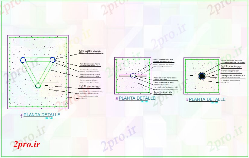 دانلود نقشه جزئیات ساختار  جزئیات از طرحی برای اسکلت فلزی (کد74361)