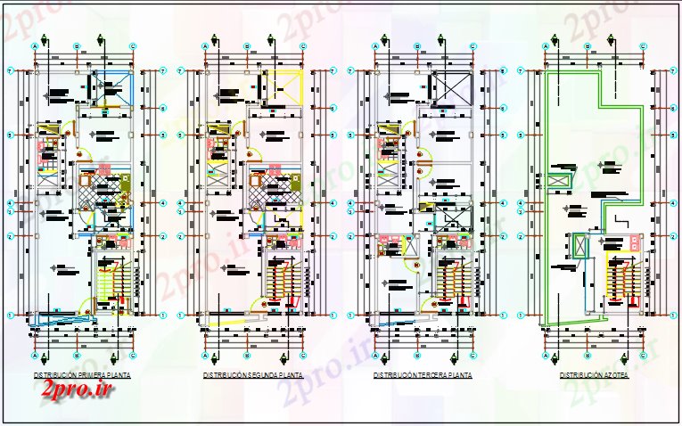 دانلود نقشه مسکونی ، ویلایی ، آپارتمان خانه طرحی کار جزئیات 6 در 15 متر (کد74368)