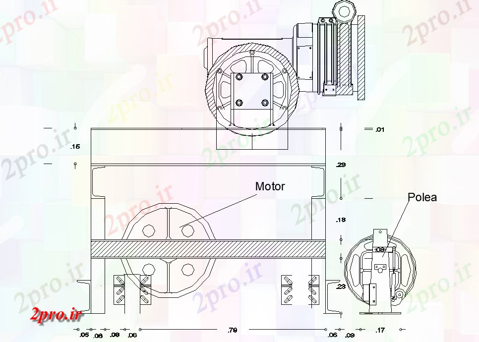 دانلود نقشه جزئیات ساخت و ساز طرحی موتور و بخش جزئیات (کد74373)