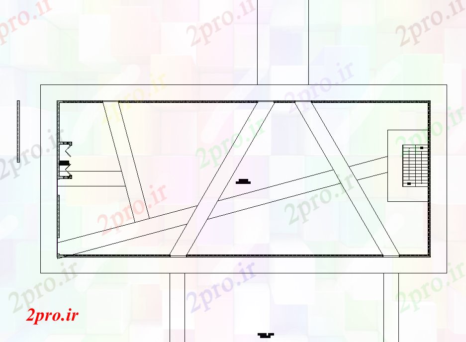 دانلود نقشه ساختمان اداری - تجاری - صنعتی گاه های سقفی طرحی موزه جزئیات 20 در 33 متر (کد74442)