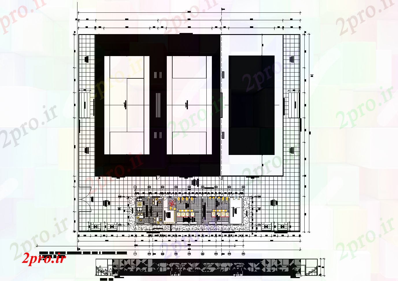 دانلود نقشه جزئیات ساختار تنیس مرکز، طرحی تنیس دادگاه جزئیات (کد74531)