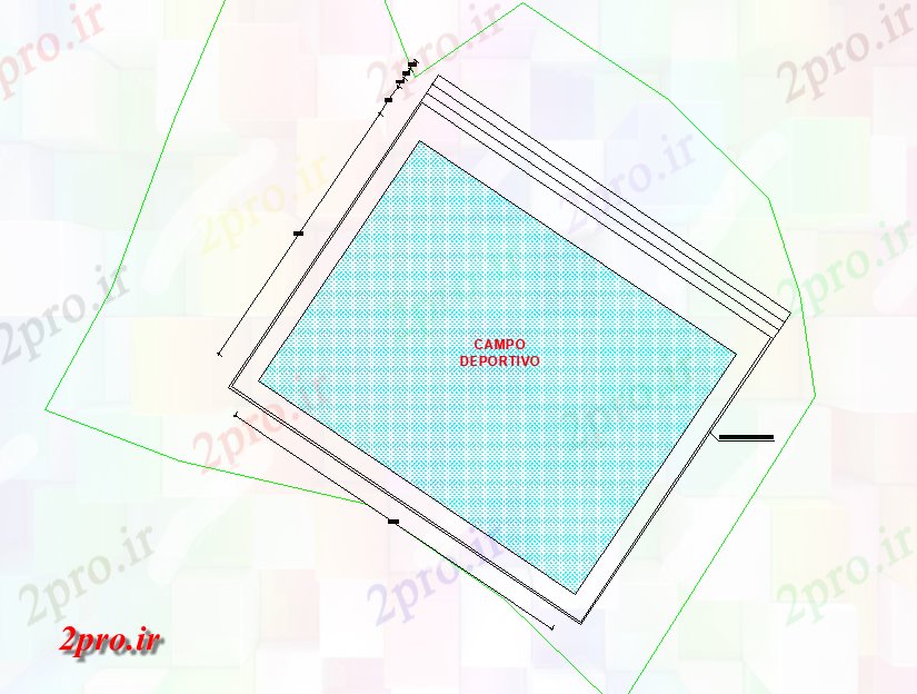 دانلود نقشه ورزشگاه ، سالن ورزش ، باشگاه ورزشی طرحی واصل جزئیات 23 در 38 متر (کد74547)