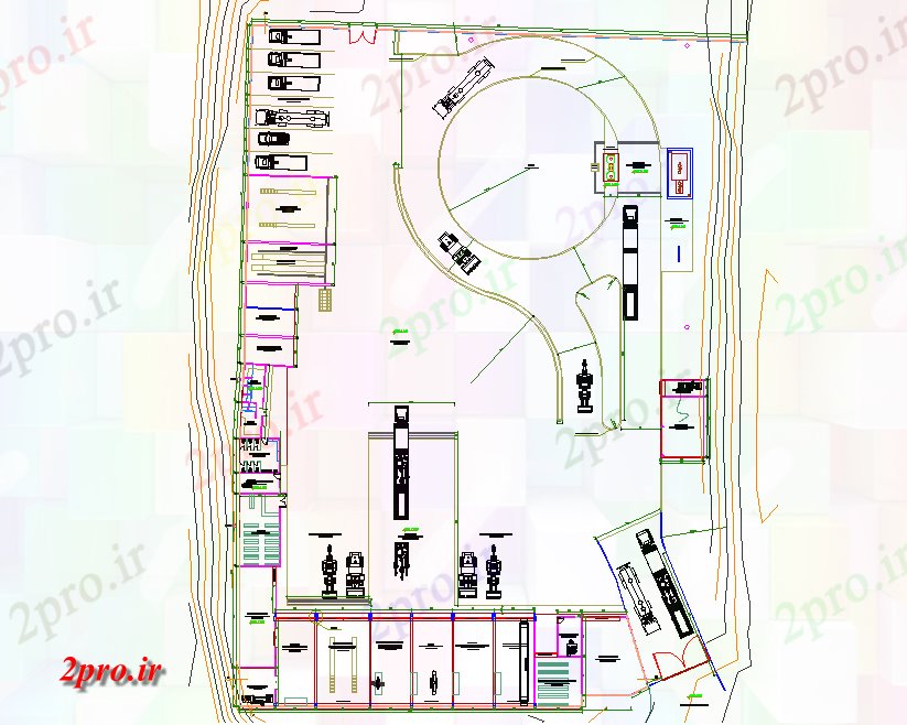 دانلود نقشه کارخانه صنعتی  ، کارگاه برنامه ریزی کارخانه صنعتی  ، کارگاه جزئیات (کد74563)