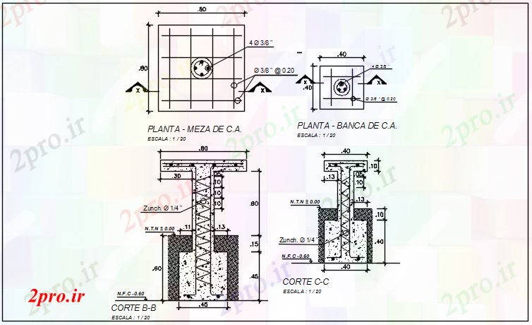 دانلود نقشه جزئیات ساخت و ساز طرحی ستون و بخش جزئیات (کد74577)