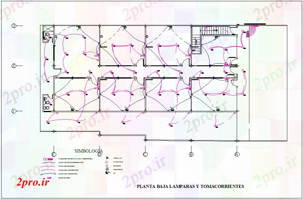 دانلود نقشه طراحی داخلی طرحی نصب و راه اندازی برق مسکن (کد74596)