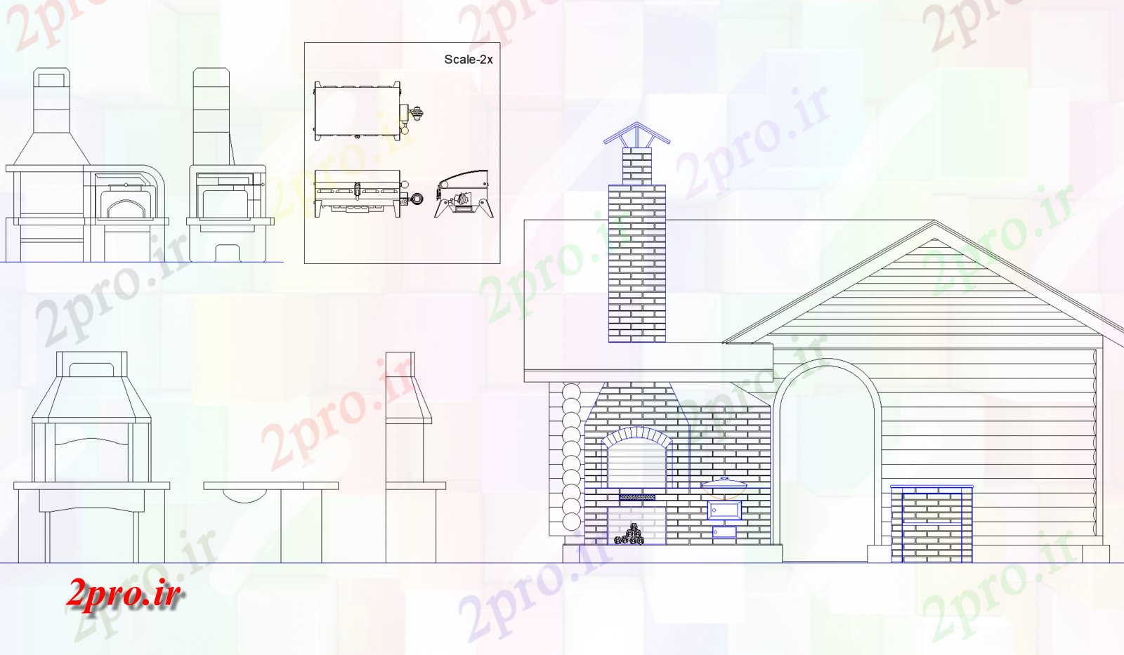 دانلود نقشه معماری معروف طرحی کباب دقیق جزئیات (کد74611)