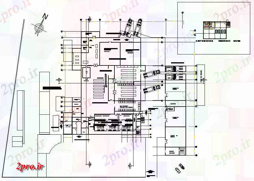 دانلود نقشه کارخانه صنعتی  ، کارگاه برنامه ریزی میگو فرایند کارخانه در Tumbes طرحی جزئیات (کد74704)