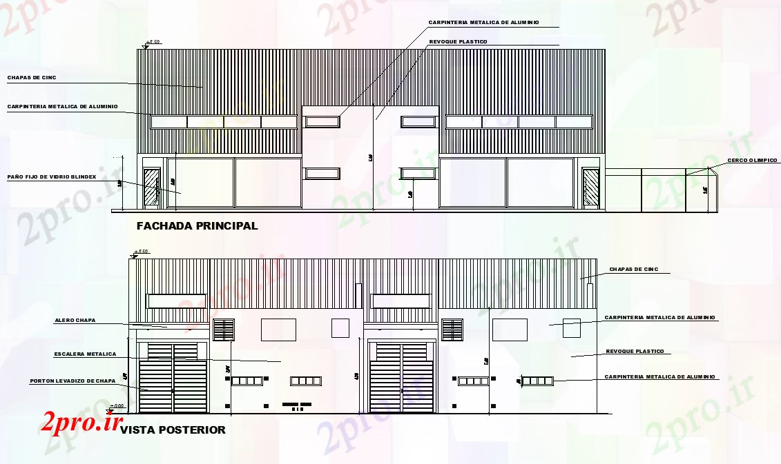 دانلود نقشه کارخانه صنعتی  ، کارگاه نما از کارخانه طرحی جزئیات (کد74714)