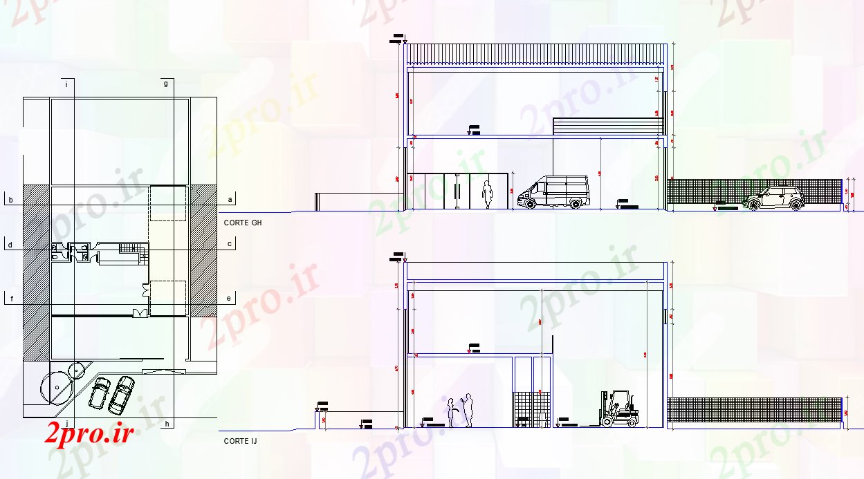 دانلود نقشه کارخانه صنعتی  ، کارگاه نما از غرفه صنعتی   طرحی سپرده  جزئیات (کد74728)