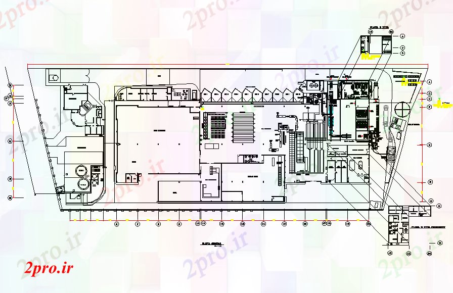 دانلود نقشه کارخانه صنعتی  ، کارگاه طرحی صنعت ماهی جزئیات (کد74732)