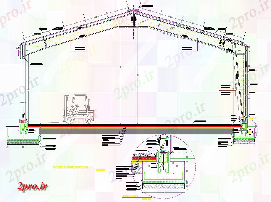 دانلود نقشه کارخانه صنعتی  ، کارگاه انبار بخش را برای اره جزئیات آسیاب (کد74745)