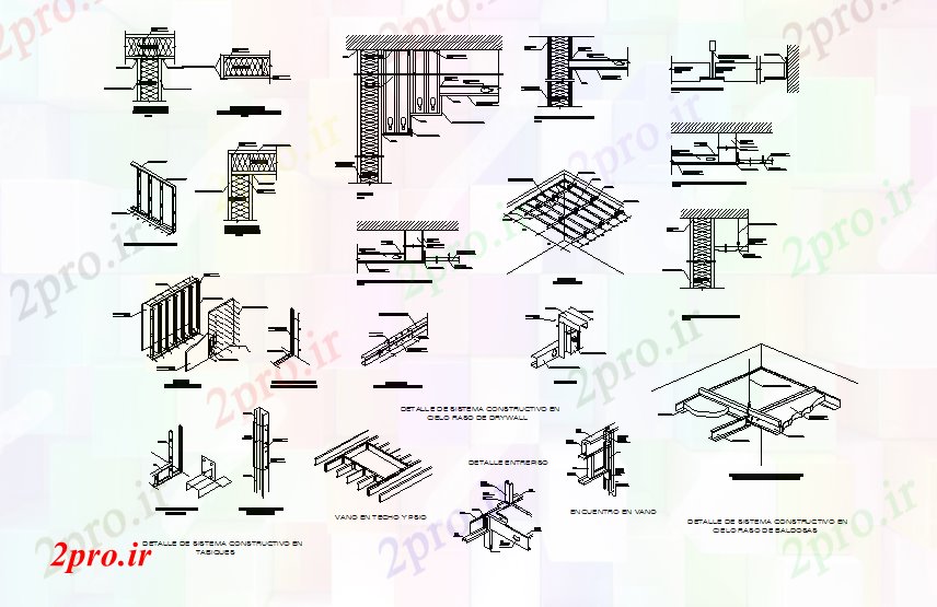 دانلود نقشه جزئیات ساختار مصالح ساختمانی جزئیات (کد74749)