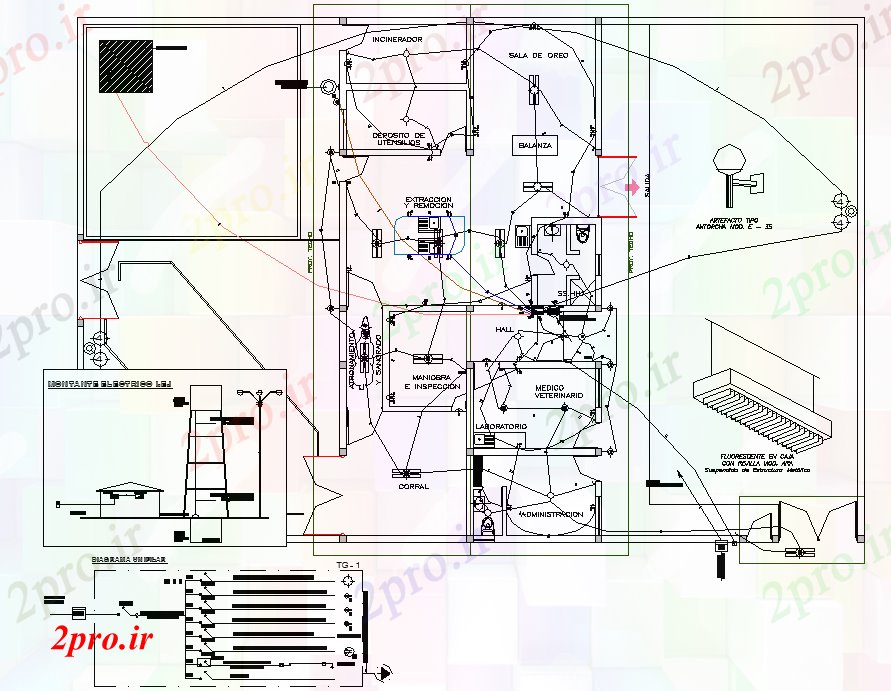 دانلود نقشه کارخانه صنعتی  ، کارگاه شهرداری برق طرحی افسار جزئیات (کد74750)