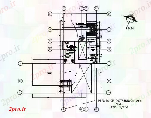 دانلود نقشه کارخانه صنعتی  ، کارگاه توزیع کارخانه (کد74767)