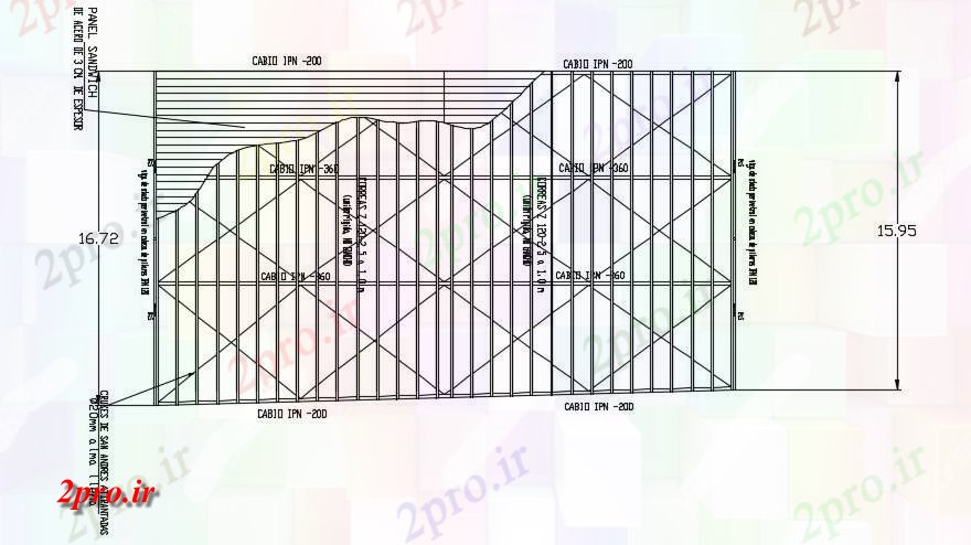 دانلود نقشه جزئیات ساخت و ساز سقف طرحی نشیمن (کد74769)