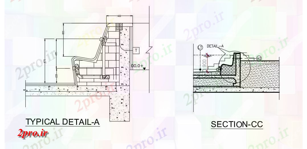 دانلود نقشه جزئیات ساخت و ساز جزئیات بخش (کد74808)