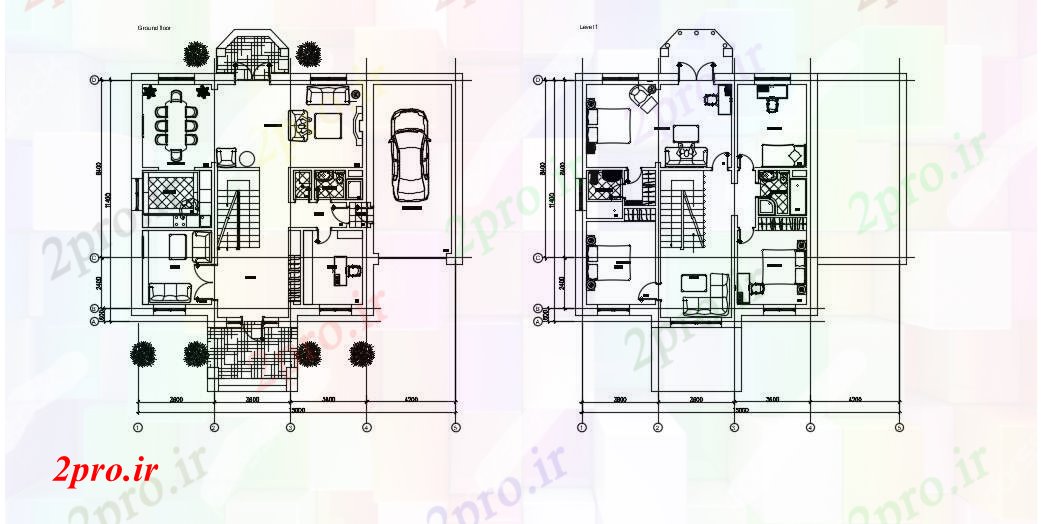 دانلود نقشه خانه مسکونی ، ویلاطرحی طبقه دوبلکس خانه 11 در 11 متر (کد74812)