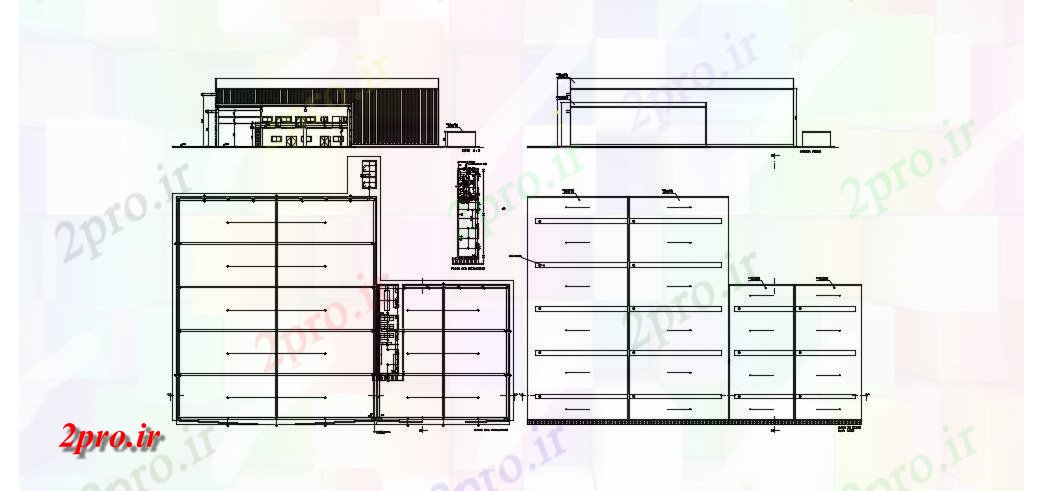 دانلود نقشه ساختمان اداری - تجاری - صنعتی ساختمان کوچک نمای (کد74844)