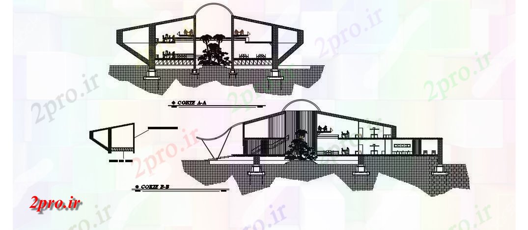 دانلود نقشه کارخانه صنعتی  ، کارگاه رستوران کوچک (کد74850)