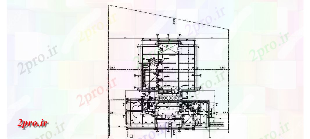 دانلود نقشه کارخانه صنعتی  ، کارگاه طرحی ساختمان تجاری کوچک طراحی (کد74856)