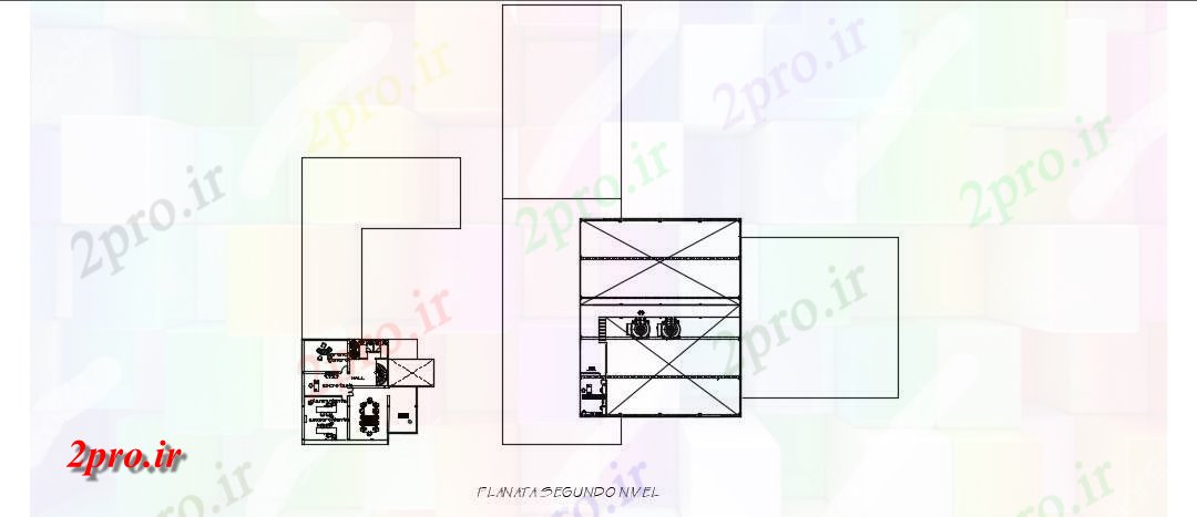 دانلود نقشه کارخانه صنعتی  ، کارگاه طرحی طبقه دوم (کد74859)