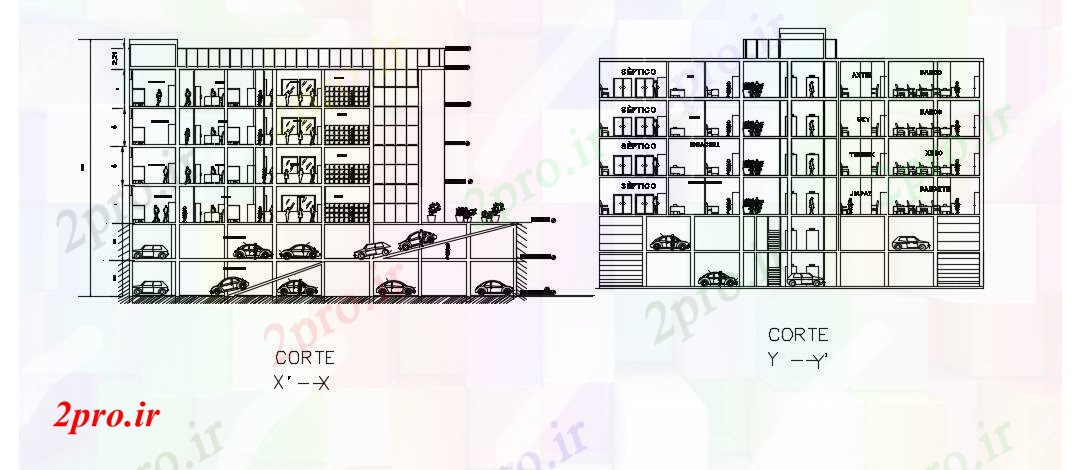 دانلود نقشه ساختمان اداری - تجاری - صنعتی بانک طرحی در   (کد74881)