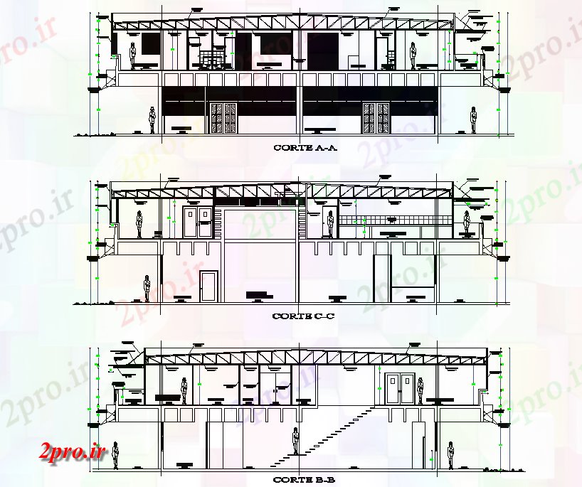 دانلود نقشه کارخانه صنعتی  ، کارگاه ساختمان کوچک بخش (کد74892)