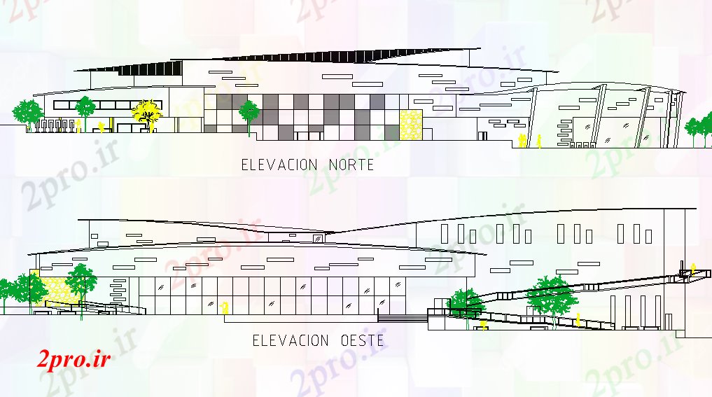 دانلود نقشه ساختمان اداری - تجاری - صنعتی نما از پروژه طرحی جامع جزئیات (کد74922)