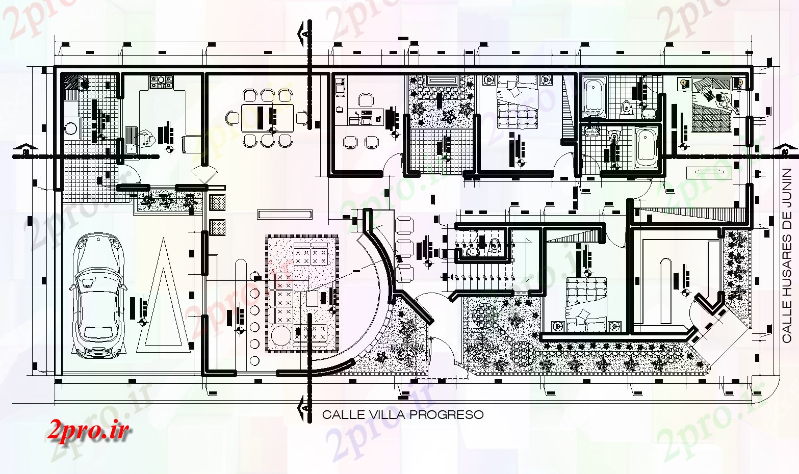 دانلود نقشه خانه مسکونی ، ویلاطبقه طرحی جزئیات 11 در 25 متر (کد74976)