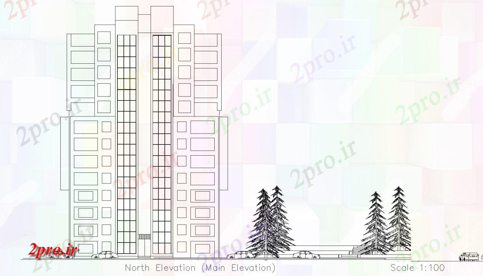 دانلود نقشه ساختمان مرتفعبرنامه ریزی برای افزایش ساخت و ساز بالا جزئیات، 28 در 29 متر (کد74990)