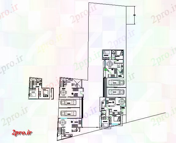 دانلود نقشه مسکونی  ، ویلایی ، آپارتمان  طرحی بندی طرحی خانه جزئیات (کد75041)