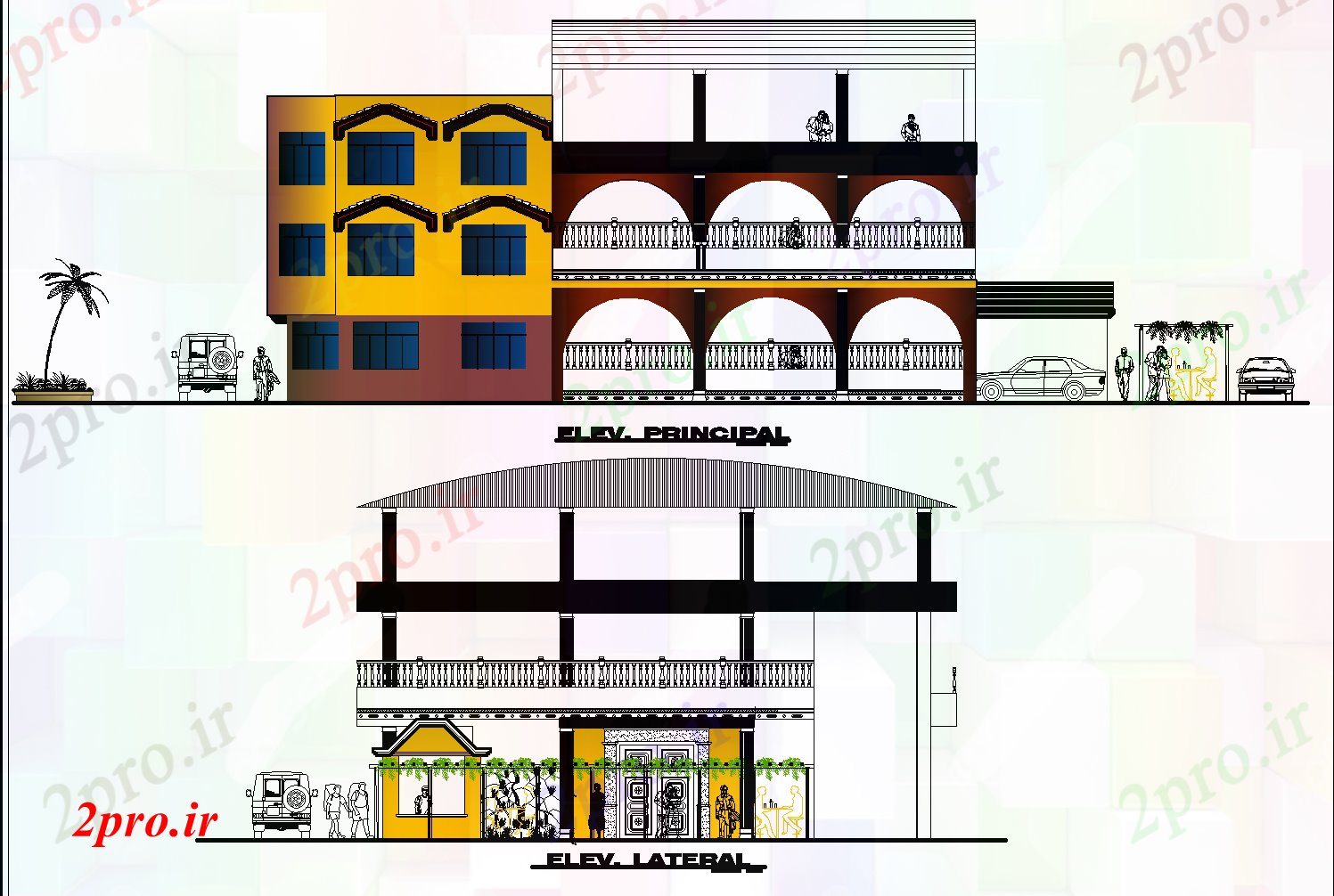 دانلود نقشه خانه مسکونی ، ویلانما از پروژه مسکن طرحی جزئیات، 16 در 25 متر (کد75043)