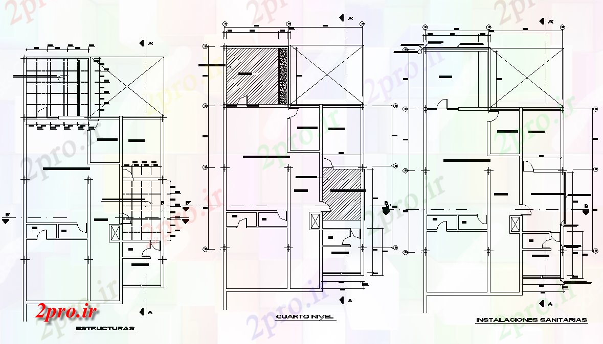 دانلود نقشه جزئیات ساخت و ساز طرحی ساختاری و طرحی بهداشتی جزئیات (کد75075)