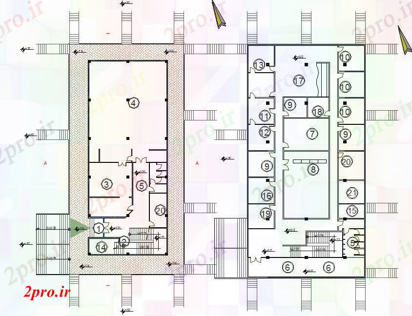 دانلود نقشه مسکونی ، ویلایی ، آپارتمان طرحی ساختمان جزئیات 19 در 36 متر (کد75090)