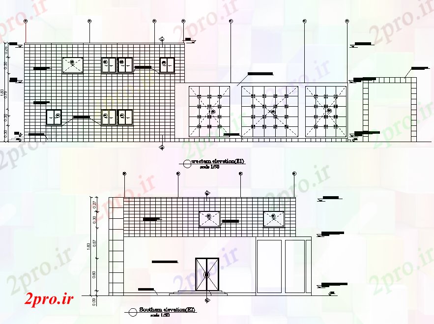 دانلود نقشه ساختمان اداری - تجاری - صنعتی نما از دفاتر ثبت نام در برنامه ریزی جزئیات (کد75104)