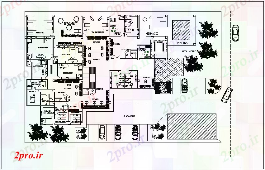 دانلود نقشه بیمارستان -  درمانگاه -  کلینیک طرحی نهایی کلینیک  (کد75144)