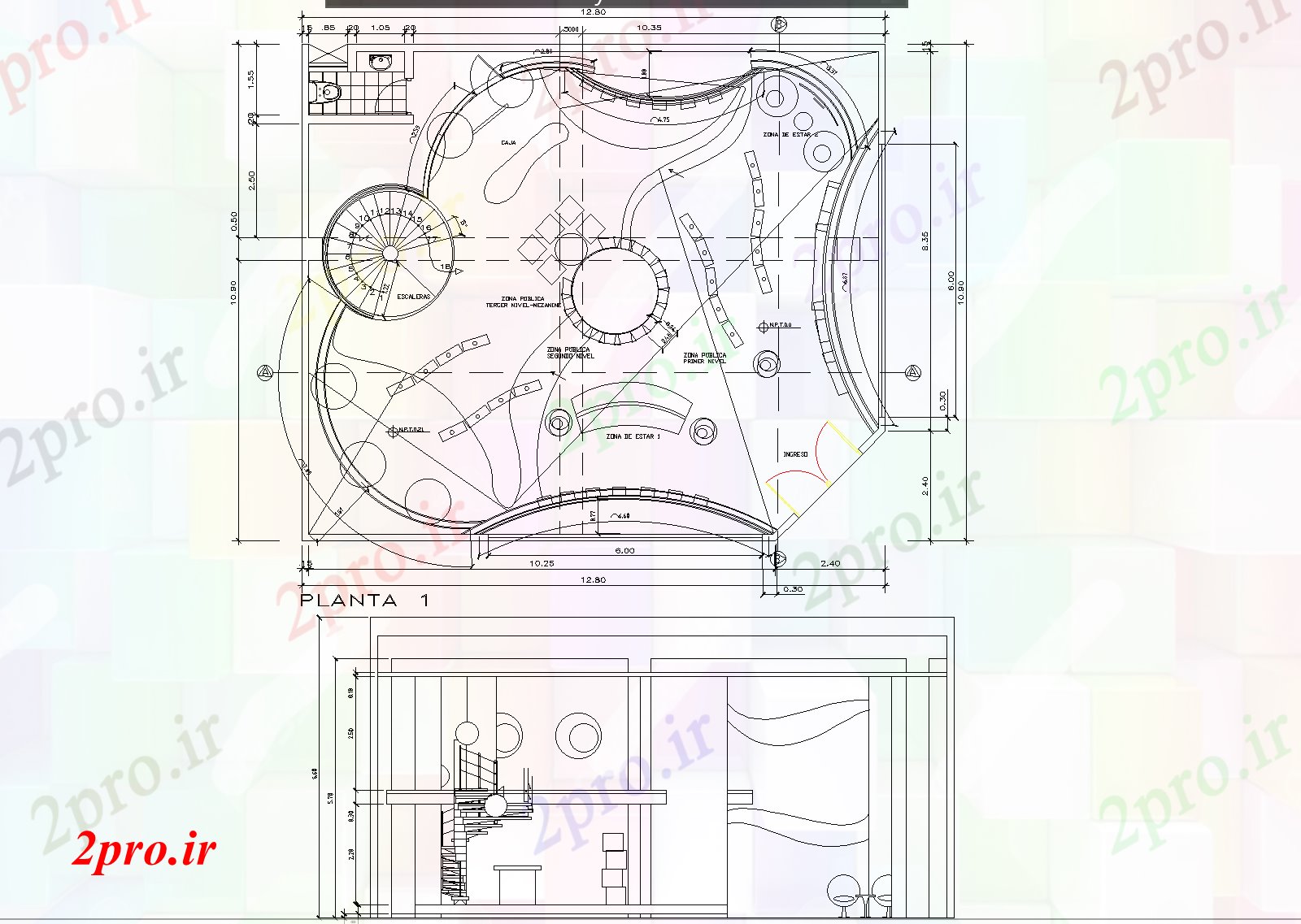 دانلود نقشه معماری معروف طرحی Busterminal با جزئیات نما (کد75157)