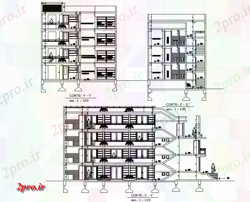 دانلود نقشه ساختمان اداری - تجاری - صنعتی بخش عمومی دولت ساخت جزئیات (کد75192)