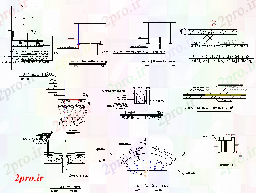 دانلود نقشه جزئیات ساخت و ساز ساختمان بخش طرحی جزئیات (کد75199)